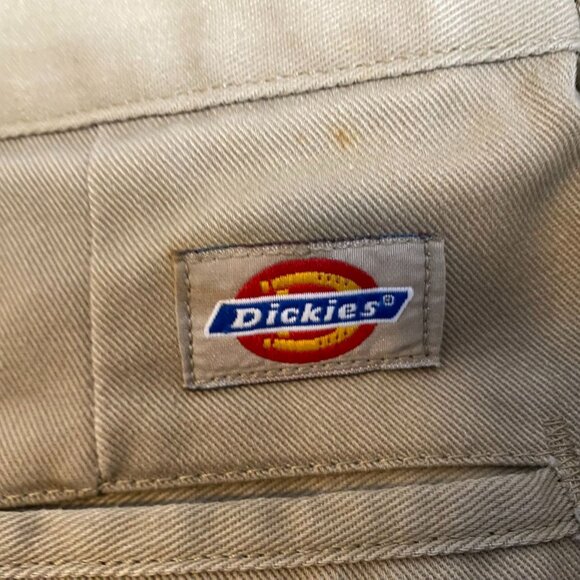 Dickies Men's Work Pants 41x29 Measured Flat Front Beige Durable Blend - Picture 10 of 12